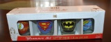 DC Glassware Set of 4, Justice League (Superheroes) Motif