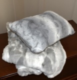 Set of Madison Park Faux Fur Pillow & Throw