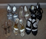 Lot of 6 Pair Ladies Formal Designer Shoes, Sizes 8-9