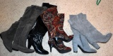 Lot of 4 Pair Ladies Boots, Size 8