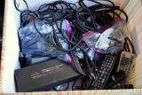 Lot of Electric Wires, Cables, Remotes, Etc