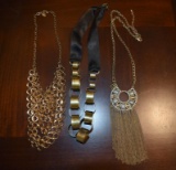 Lot of 3 Chain Motif Costume Jewelry Necklaces: Express and Others