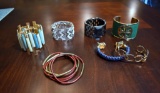 Lot of 6 Ladies Costume Bracelets and Leather Wrist Bands