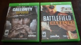 2 XBOX ONE Video Games: Call of Duty WWII & Battlefield Hardline