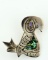 Vintage Mexican Sterling Silver & Abalone 1-Inch Parrot Pin