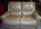 Handsome & Clean Tan Leather Lazy Boy Double Recliner