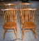 Set of Vintage Rock Maple Windsor Dining Chairs 2 Captain's & 2 Side (Matches Lot 73)
