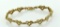 10K Yellow Gold Chased Heart Bracelet with White Gold Faceted Top Sections