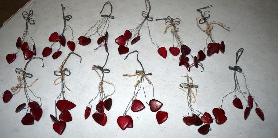 1 Dozen Hanging Rustic Heart & Wire Decor