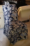 Elegant Navy & Cream Skirted Side Chair (Matches Lot 11)