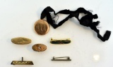 Lot of Six Vintage or Antique Gold Filled Clips & Pendant