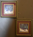 Pair of Contemporary Framed Decorator Berry Art Pieces