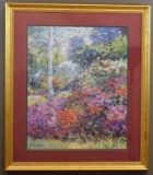 Large Framed Decorator Art Print of Springtime Garden