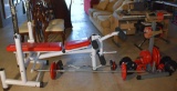 Care Weight Press Bench & Strength Equipment w/ Weights & Barbells & Stand