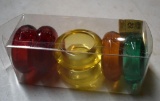 Set of Colorful Glass Votive Candle Holders
