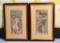 Ippitsusai Buncho (Japanese, 1725-1794) “Heron Girl” & “Courtesan” Woodblock Prints