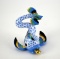 Herend Blue Fishnet Oriental Dolphin w/ Colorful Fins Figurine