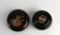 Two Russian Lacquer Round Trinket Boxes, USSR