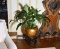 Large Gilt Finished Porcelain Cachepot with Wooden Stand