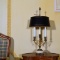 Elegant Kessler Gilt Bronze and Marble Triple Candelabra Table Lamp