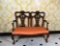 Charming Chippendale Style Carved Mahogany Settee