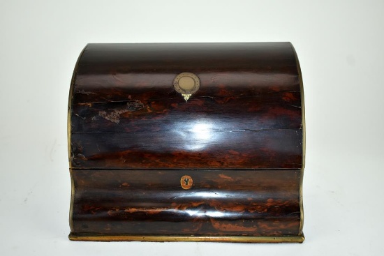 Antique Parkins & Gotto Burl Wood Letter Box