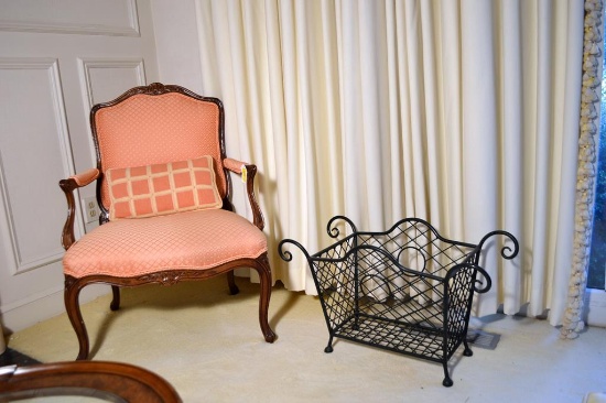Elegant Black Wrought Metal Magazine Stand