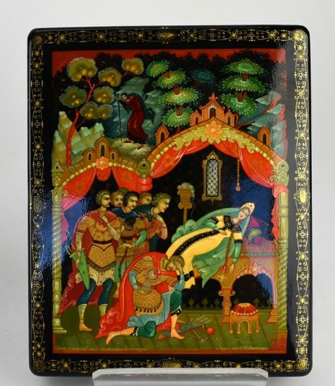 Russian Lacquer Box from “The Princess & Seven Bogatyrs”, USSR