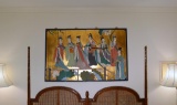 Geisha Musicians Asian Hand Painted 4-Panel Wall Decor
