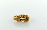 Vintage Cartier Love Knot 18K Yellow Gold & 0.51 Carat Diamond Ring, Size 4