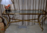 Fine Vintage Brass & Glass Console Table