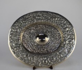 Ornate 18” Silver Plate “Treasures From Russia” Ball-Footed Tray, International Silver Co. (No Box)