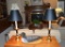 Attractive Pair of Brass and Black Lamps