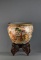 Beautiful Large Oriental Jardiniere on Wooden Stand