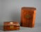 Two Vintage Wooden Boxes with Brass Strapping and Insets, India