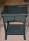 Fine Lloyd Loom Green Wicker Side Table, Protective Glass Cover