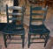 Pair of Green Slat-Back Chairs