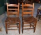 Pair of Sturdy Oak Slat-Back Chairs