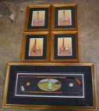 Set of Five B. Horton Golfing Prints, Framed