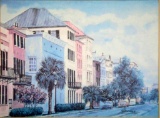 Gordon Wheeler (So. Car., Contemporary) Rainbow Row, Artist Signed Print