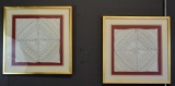 Two Textile Knit Art Pieces, Framed