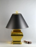 Oriental Style Brass Lamp with Black Shade