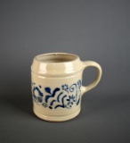 Pretty Blue and White Stoneware Tanker