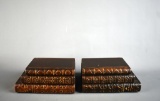 Contemporary Pair of Resin Stacked Books Bookends