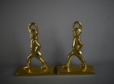 Pair of Virginia Metalcrafters Colonial Willamsburg Brass Hessian Soldiers Bookends or Doorstops