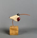 Whimsical Long Beaked Bird Carving by Tom Kloss, 1982