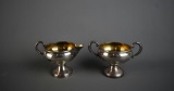 Gilt Washed Sterling Silver Sugar & Creamer, Weighted Bases