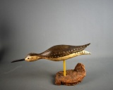 Bob Booth, Chincoteague, Crowell Style Running Yellow Legs Carved Bird Art