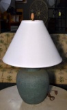 Textured Green Color Table Lamp