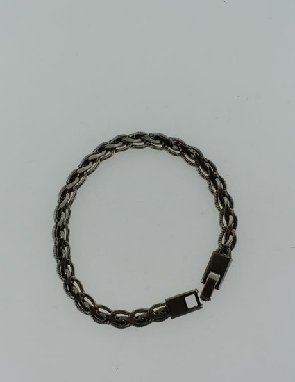 Vintage Sterling Silver Bracelet, 7.25” L